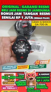 CASIO ORIGINAL - CASIO G-Shock GA-700-1ADR - Jam Tangan MEN - Black Red - Strap Resin - Jam dunia JD16 GA 700 1ADR 1A 1 # GA 700 1A GA-700 700 GA700 GA-700-1A $ WR2 STR BS7 HT7