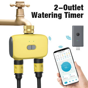Bluetooth Smart Garden Sprinkler Water Timer 2 Way Rain Delay Timer Programmable Automatic Irrigation Controller Support Alexa