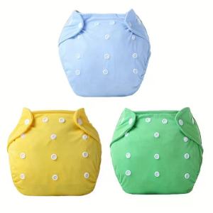 3PC Baby Diaper Reusable Cloth Diaper Cove Washable Adjustalbe Nappies Waterproof  Newborn Kids Cloth Diapers Pocket