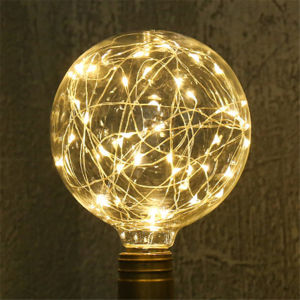 1pcs Colorful G95 LED Filament Bulbs Starry Sky Copper Wire Bulb Chirstmas String Lamp Glass for indoor Christmas Decor