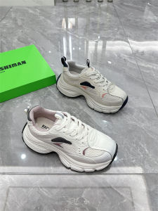 Baisiman Womens Dad Shoes Thick Bottom Heightening Casual Sports Sneakers Spring 2025 Korean Style Versatile White