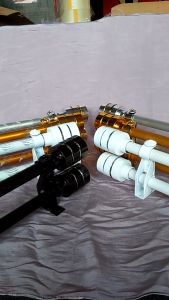Double Pipa FullSet Batang Ulir dan Garis Tabung List Besi Tiang Gorden Tirai Pintu Jendela