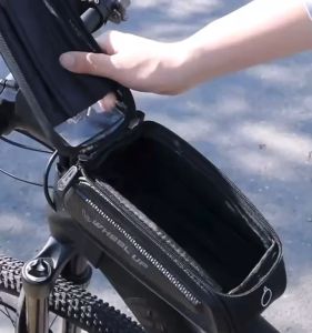 SENDA 7 INCH 1.5L Touch Screen Cycling Front Tube Frame Bag Waterproof Bike Frame Bag Frame Bag Bicycle with Cable Hole