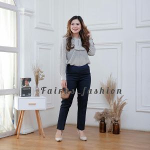 celana kerja kantor wanita pinggang karet atau celana formal wanita panjang