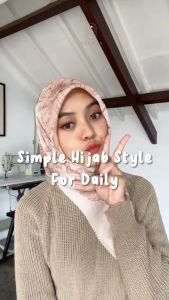 NISKALLA Laser Cut Hijab Segi Empat Print Motif Amna Warna Cream