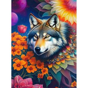 PhotoCustom-DIY Paint By Number on Canvas Painting Kits Colorful Animals Handpainted Gift Wall Art Home Decor Complete Kit