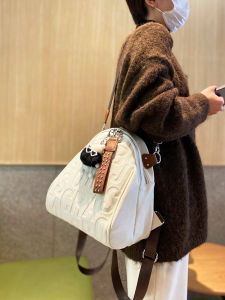 Sweet Cool Color Collision Shell Shoulder Bag Womens Casual Commuting to Work Small Backpack Dual Layer Fashionable New 2025