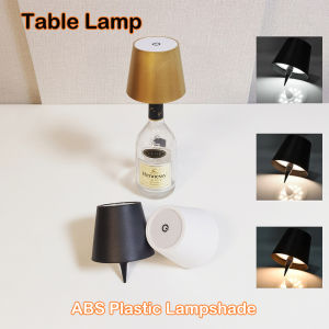 3 Colors Touch Control Dimming LED Table Lamp Wireless Wine Bottle Lamp Type-C Charging Night Light for Bar Cafe Atmosphere