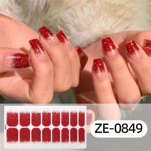 Self-Adhesive Gel Nail Art Strips - Glitter Gradient Decal Set Perfect for Valentines Day DIY & Womens Nail Party Decor