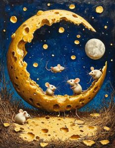 Kayou | 500/1000/1200/2000PCS Puzzles for Cheese Moon Mice Jigsaw Puzzles Brain Challenge Game Gift Home Decor Educational Toys