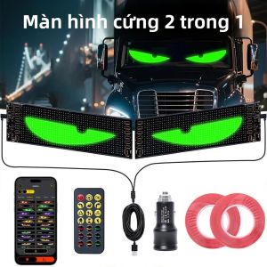 Màn Hình LED 2 Trong 1 Kiểu Mắt Quỷ Độ Phân Giải 16x64 Pixel Điều Khiển Bằng Ứng Dụng Chống Nước IP65 Dùng Trang Trí Xe Tải Tự Chế