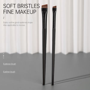 Ta💋. Kuas Alis Hitam Eyeliner Pen Eyebrow Brush Bahan Sintetis Super Tipis Untuk Alat Makeup Kecantikan Brushes Makeup Face Eye Tools COD