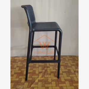 Wfurniture Bar Chair PP Plastic Outdoor Backrest Chair Kerusi Makan Tinggi Dining Chair Cafe Chair