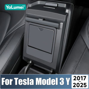 For Tesla Model 3 Y 2017-2021 2022 2023 2024 2025 ABS Car Center Console Armrest Concealed Storage Box Hidden Tray Accessories
