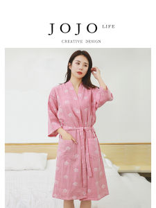 Pure Cotton Bathrobe for Women Absorbent Gauze Material Summer Towel Nightgown Home Use Comfortable Lightweight Bathrobe