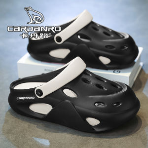 Cardanro Mens Summer Outdoor Wearable Breathable Slip-On Sandals Flat Heel Low Top EVA Comfortable Beach Slippers