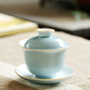 Large Heat-Resistant Three Talents Gaiwan Ceramic Tea Set