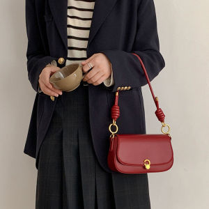 กระเป๋าสะพายไหล่หนังแท้ MK กระเป๋าสี่เหลี่ยมเล็กแบบถือสำหรับผู้หญิง ทรงเรียบง่าย สไตล์เกาหลี ปิดด้วยซิป กระเป๋าสะพายไหล่ข้างเดียว