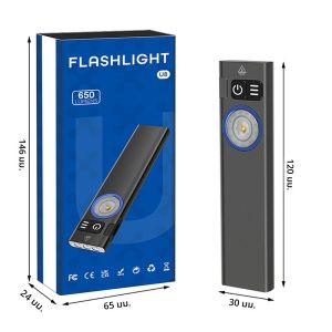 ไฟฉาย LED อันทรงพลัง ไฟฉายแบบพกพาที่สว่างเป็นพิเศษ แสงหลายแบบ ชาร์จประเภท-C โคมไฟระยะไกลอเนกประสงค์