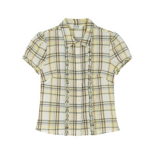 Vintage School Girl Plaid Short Sleeve Shirt