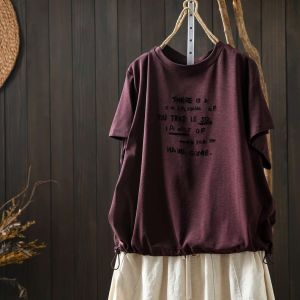 YEBO | Oversized Letter Print T-shirt Casual