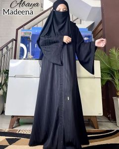 ABAYA MADEENA/ABAYA OUTER/GAMIS HITAM TEMBORO /ABAYA ALHAYAT TEMBORO