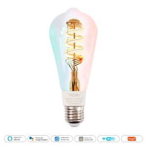 MOES | MOES Tuya WiFi/Zigbee/Matter Smart ST64 LED Bulb Biological Rhythm RGB Colors Music Scene Mode Smart Linkage Wireless Control