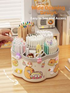 TrueColor | Rotating Desk Organizer Large Capacity Stylish Pen Container