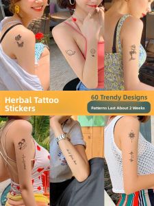 MONLEYTA | Herbal Pattern Permanent Waterproof Men Women INS Style Fruit Tattoo Stickers 60 Sheets Manlieta Brand Any Skin Type