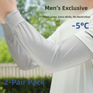 New Ice Sleeve Straight Tube Loose Large Outdoor Cycling Driving Summer Thin Sun Protection Arm Cover Ice Silk Sunscreen Sleeve Cover