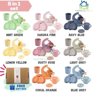 Baby Silicone Tableware Feeding Set Infant Children Suction Bowl Plate Cup Dinnerware Kids Gift | Peralatan Makan Bayi