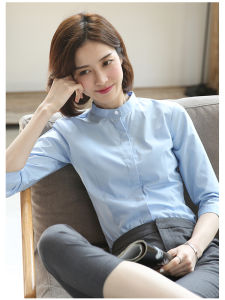 Áo Sơ Mi Nữ Tay Lửng Mùa Xuân Phong Cách Công Sở Cổ Đứng Thiết Kế Đại Học Thanh Lịch Quần Áo Công Sở Chất Liệu Polyester Cotton