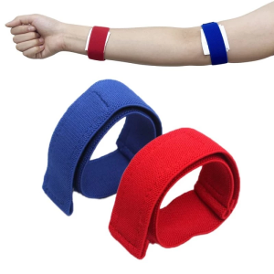 Outdoor elastic tourniquet straps Hemodialysis Elastic Tourniquet Red Blue Pressure Pulse Dialysis Strap Medical Bandage