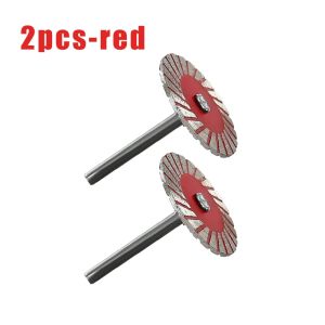 2/4/7pcs Red Diamond Turbo Mini Carving Circular Saw Blade Diamond and 6mm Handle for Granite Marble Ceramic Tile Cutting