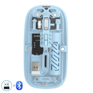 Warvank T1 Transparent Wireless Mouse Dual Mode 2.4G Bluetooth-compatible Rechargeable Silent Office Mouse For iPad PC Laptop