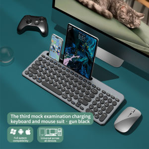 NexusClick New Wireless Bluetooth Keyboard Mouse Combo Type-C Rechargeable Ultra-thin Full Size Office Set for Laptop Mac iPad