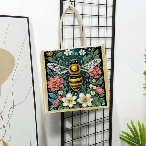 1 piece of diamond-painted shopping bag bee pattern interchangeable pattern at any time go shopping and store