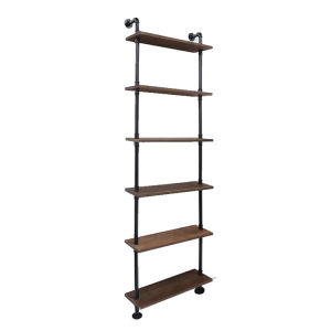 Retro Pine Wood Loft Iron Art Bookshelf Wall Mounted Storage Rack Industrial Style Single Board Wine Shelf Layer Rack