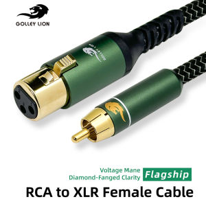 GOLLEY LION RCA to XLR Female Audio Cable - Gold-Plated Shielded Adapter for Mixer PA System Studio