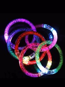 Gelang Mainan Nyala Lampu Warna Warni Dengan Tenaga Baterai Untuk Konser Pesta/LED Glow Bercahaya