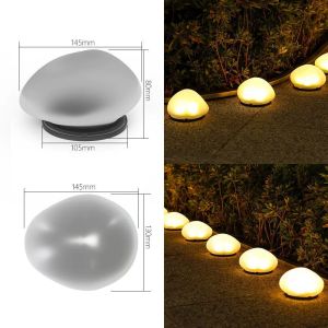 Đèn Trang Trí Solar Pebble 4 Đèn LED Ánh Sáng Ấm Áp/trắng Đèn Lồng Cảnh Quan Tự Lập Cho Sân Hiên Lối Đi Hồ Bơi Trong Nhà/ngoài Trời Đám Cưới Trang Trí Sân Vườn IP65