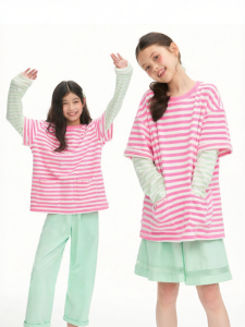 LOVESASAKIDS | Striped Color-blocked T-Shirt