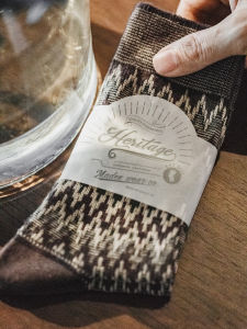 MADEN | Retro Fair Isle Knitted Cotton Mid-Calf Socks