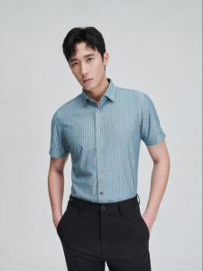 Knitwear Summer New Mens Short-sleeve Business Casual Striped Shirt