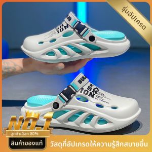 รองเท้าแตะกันลื่นสำหรับใส่ไปทำงานในฤดูร้อนสำหรับผู้ชาย สไตล์สปอร์ตชายหาด รองเท้าแตะแบบสวมสบายสำหรับคนขี้เกียจ