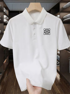 Loose Fit Mens Short Sleeve Polo Shirt Quick Dry Collared T-Shirt Casual Versatile Summer New Style Printed Polyester Fiber