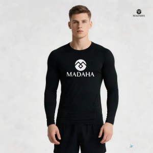 Madaha Kaos Baju Lengan Panjang Dry fit Jersey Olahraga Running Tennis Jogging Gym Cycling Emblem