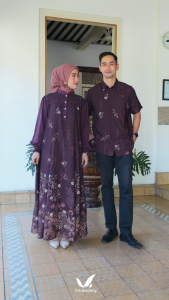 Ventedaily - Dania Couple Sarimbit Lebaran Gamis Kemeja Panjang Silk Baju Couple Kondangan Mewah