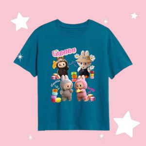 Atasan kaos anak labubu macaron lucu anak perempuan laki-laki