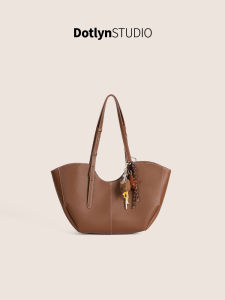 Fashionable French Dotlyn Tote Bag Large Capacity Single Shoulder Shopping Bag Women Casual Style Magnetic Buckle Soft Leather
